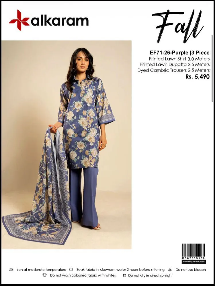 Alkaram Lawn 3PC Suit Collection 2026 (15)