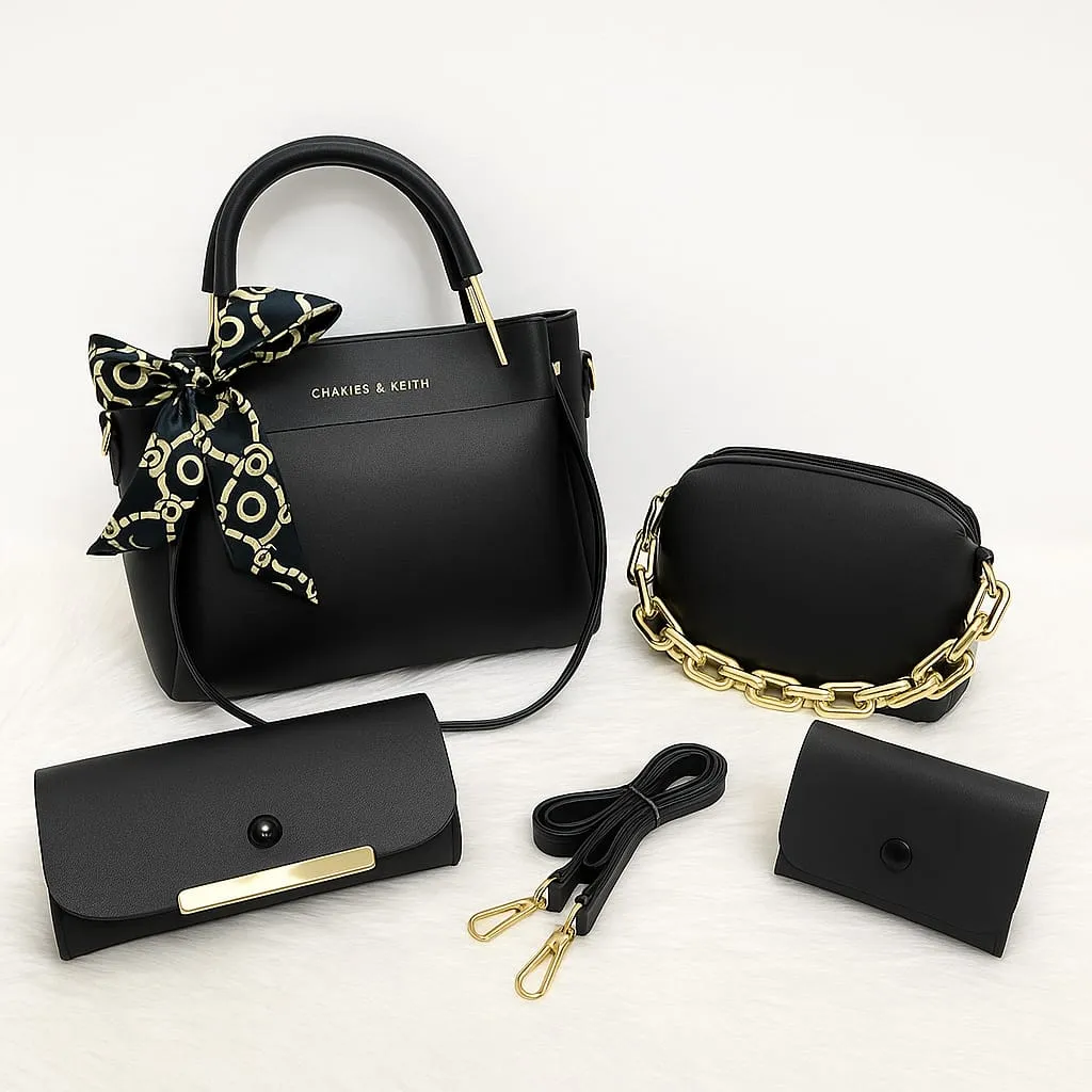 4PCS Women Shoulder Bag Set | Soft Synthetic Leather Premium Handbags