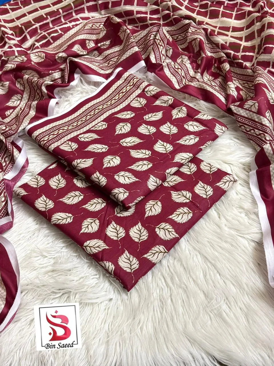 Bin Saeed Lawn 3PC Suit (21)