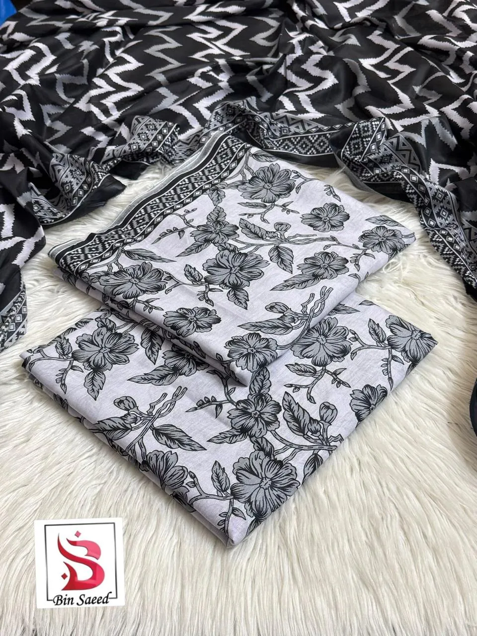 Bin Saeed Lawn 3PC Suit (18)