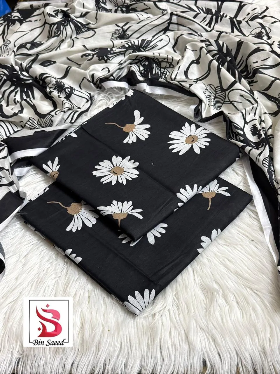 Bin Saeed Lawn 3PC Suit (16)