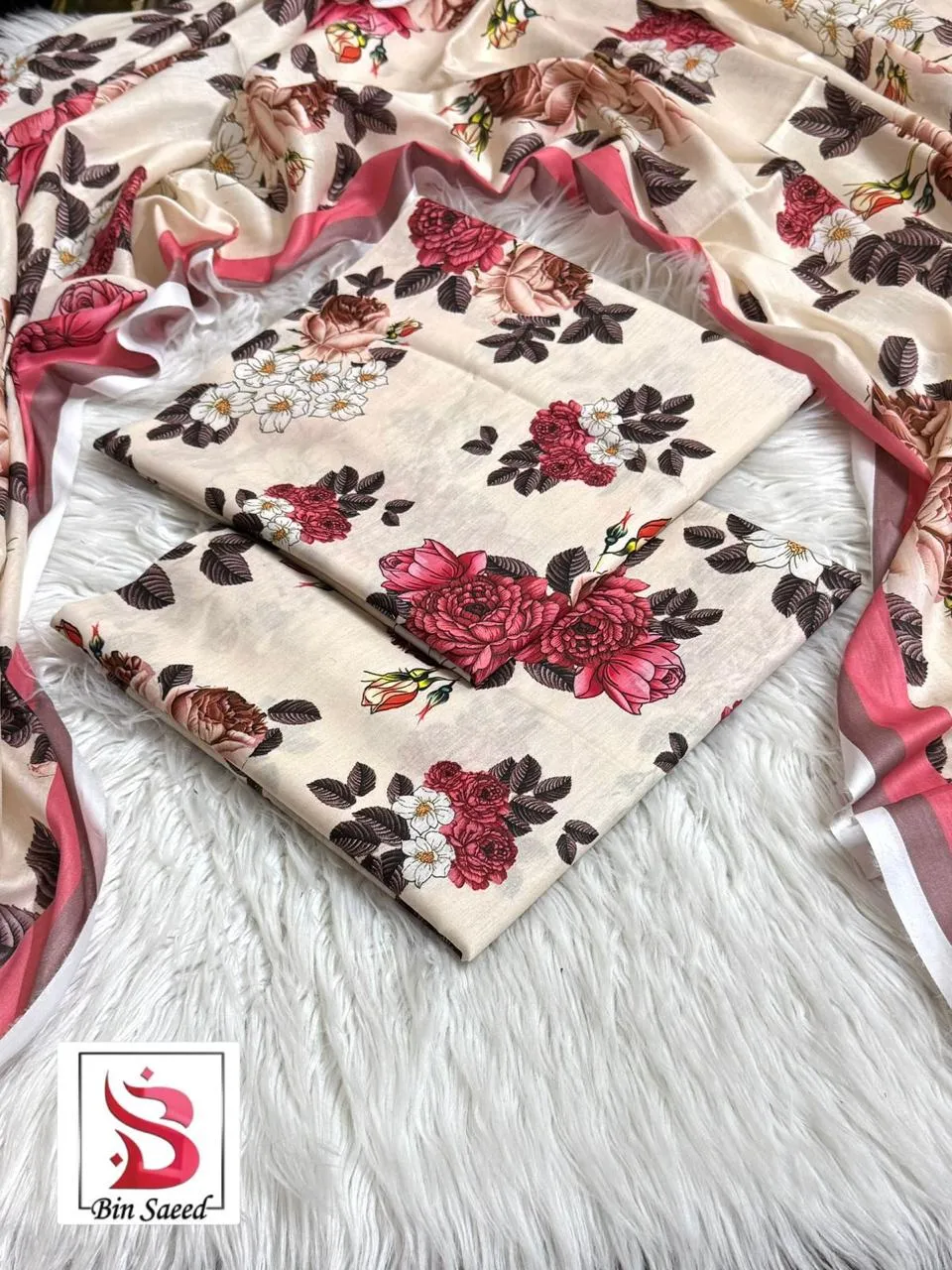 Bin Saeed Lawn 3PC Suit (14)