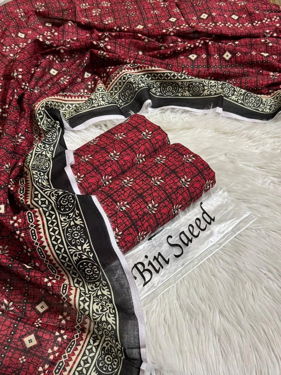 Bin Saeed Lawn 3PC Suit (7)