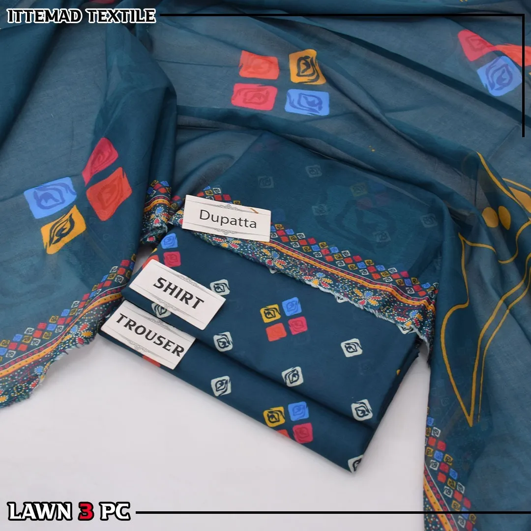 Allover Printed Lawn Suit 3PC (46)
