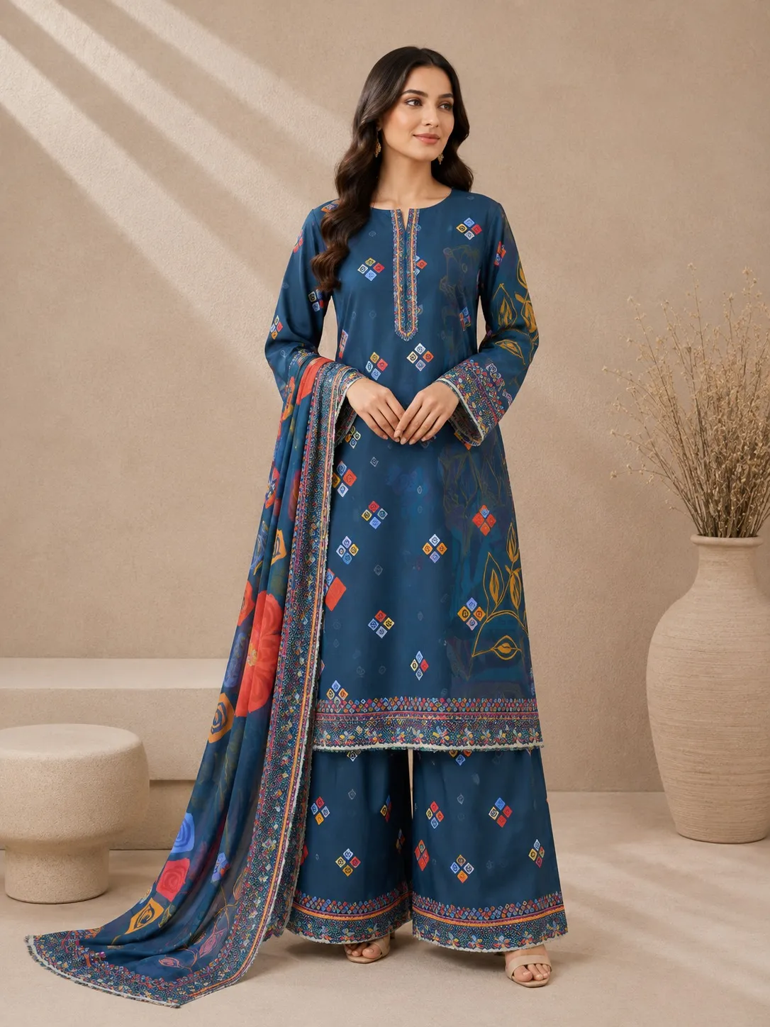 Allover Printed Lawn Suit 3PC (45)