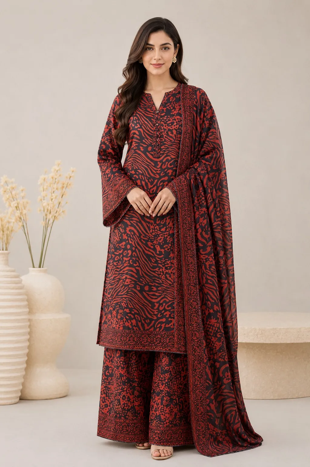 Allover Printed Lawn Suit 3PC (38)