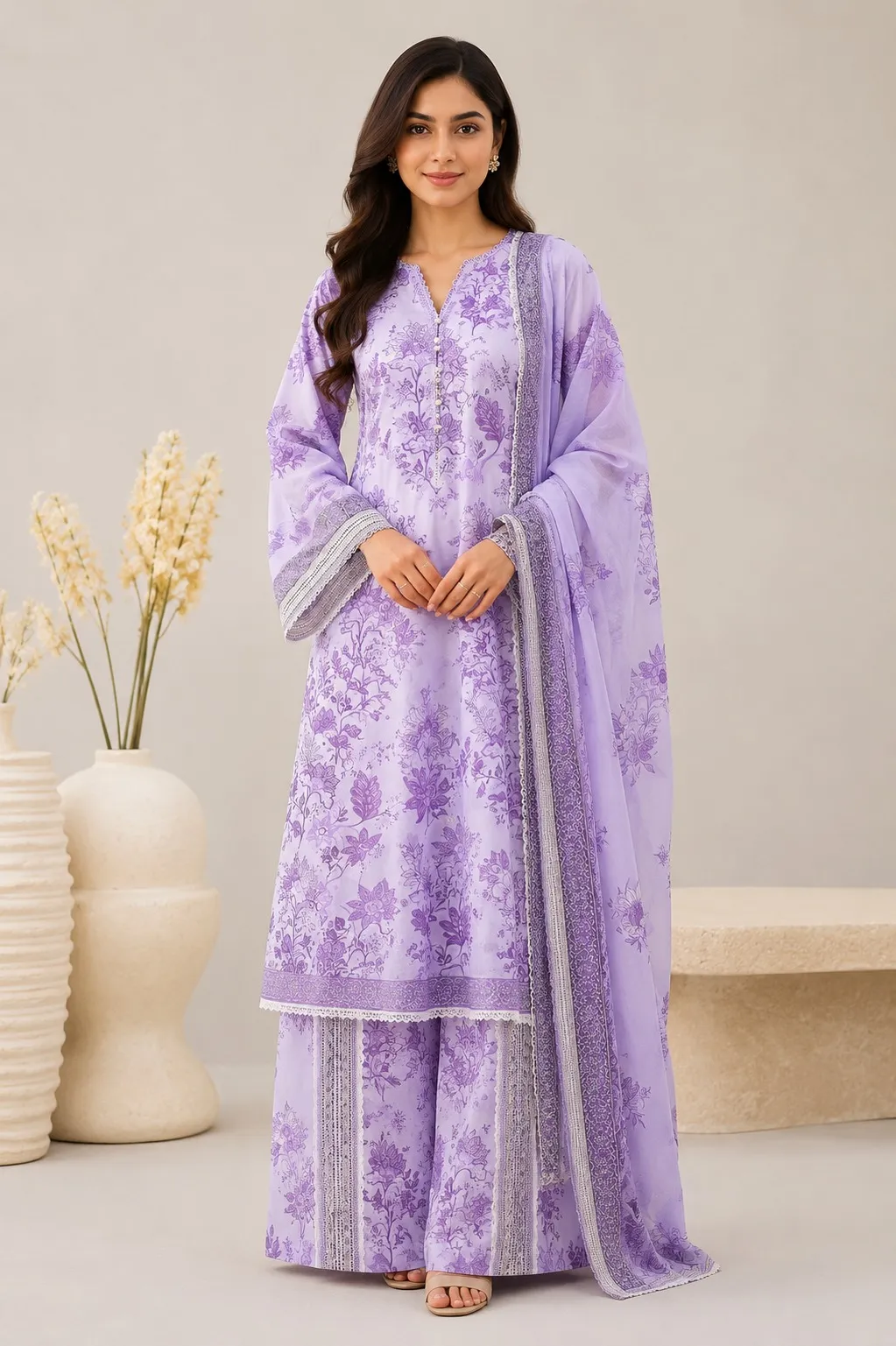 Allover Printed Lawn Suit 3PC (36)