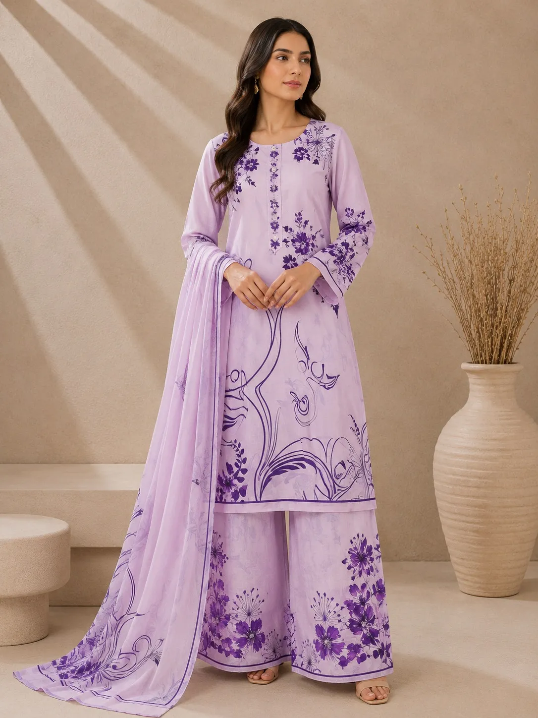 Allover Printed Lawn Suit 3PC (8)