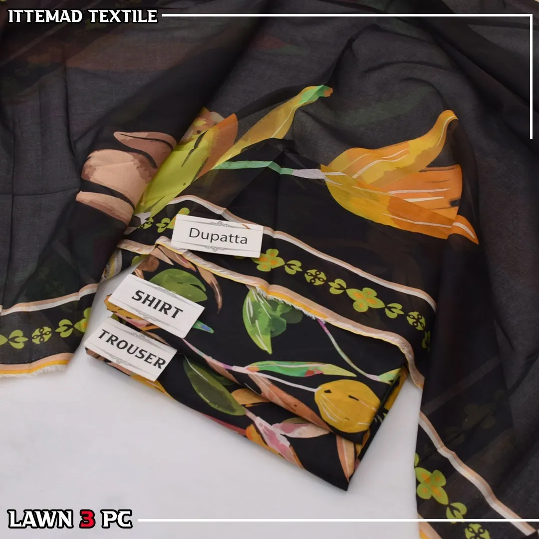 Ittimad Textile Allover Printed Lawn Suit 3PC