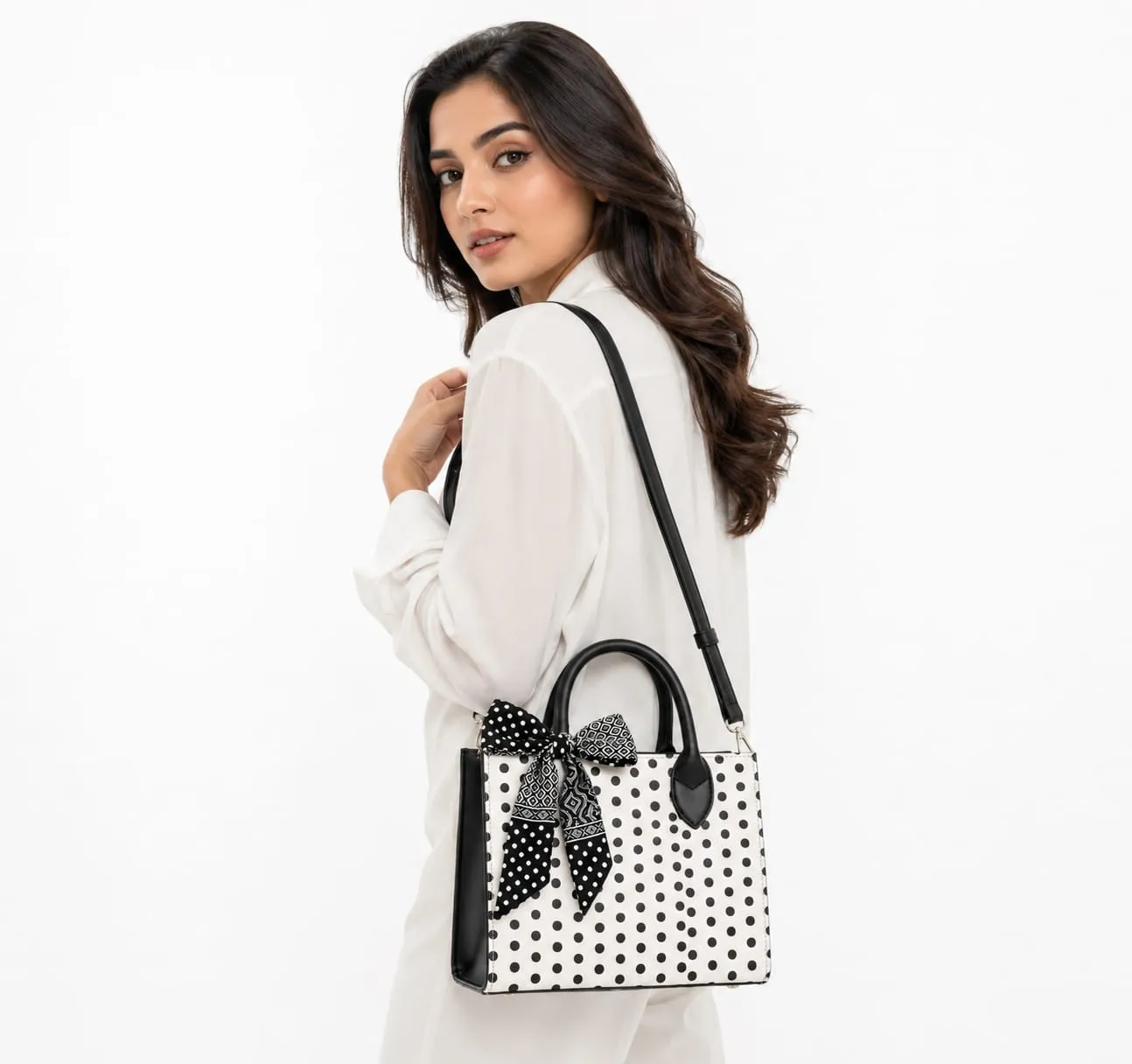Retro Muse Crossbody Bag | Premium Women Fashion Bag with Scarf & Long Strap