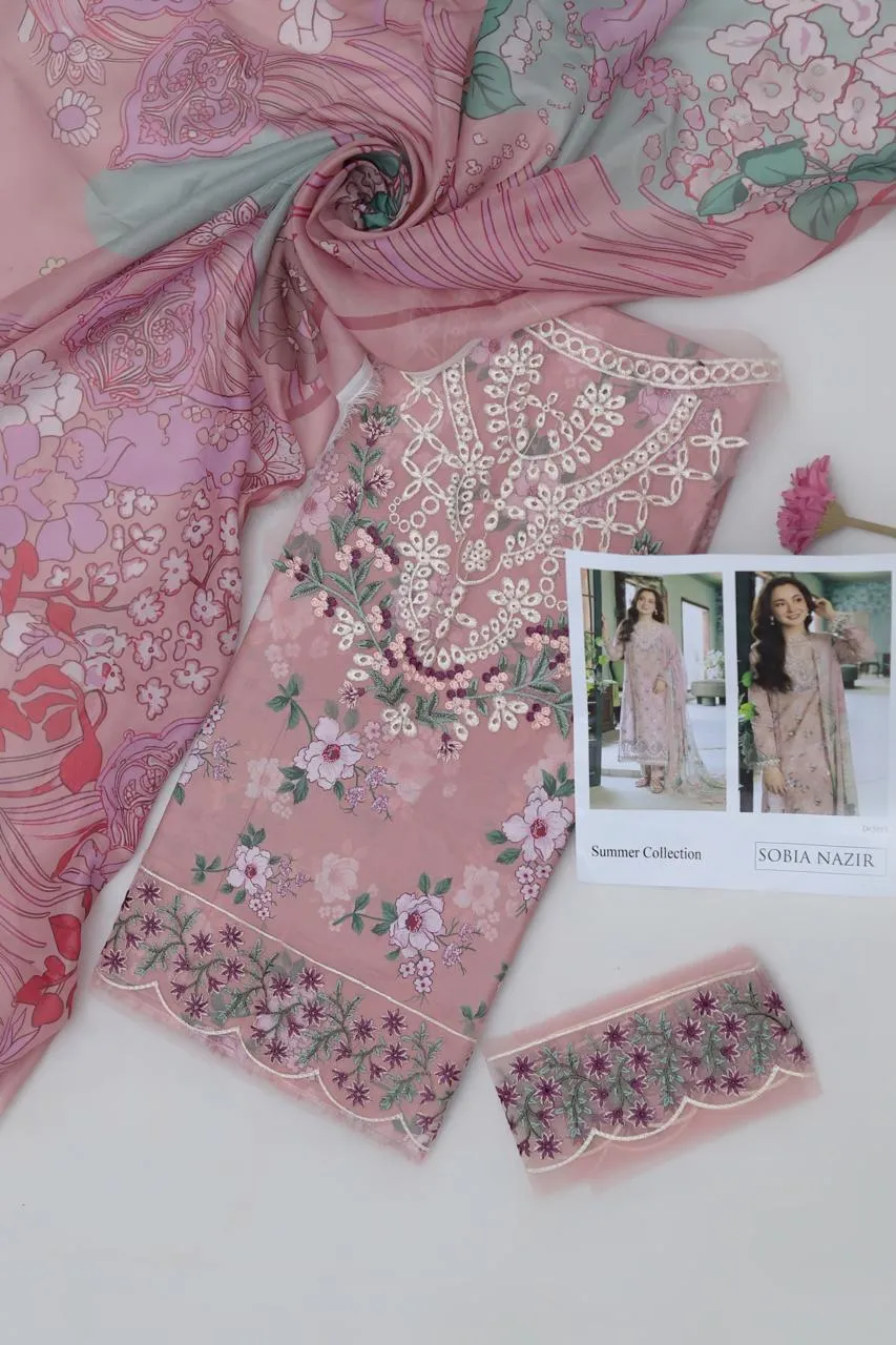 Printed Lawn Embroidered 3PC Suit (10)