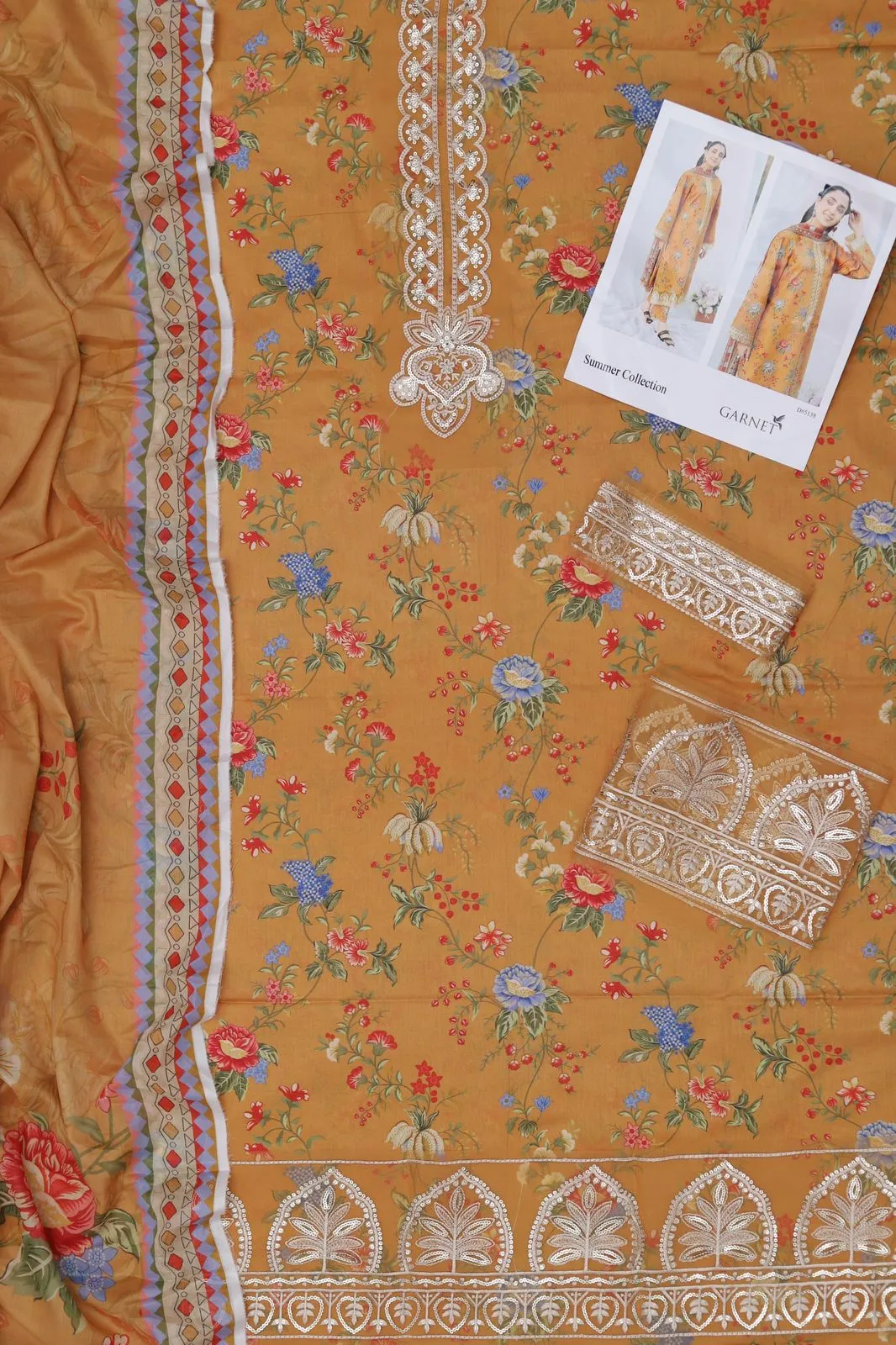Printed Lawn Embroidered 3PC Suit (4)