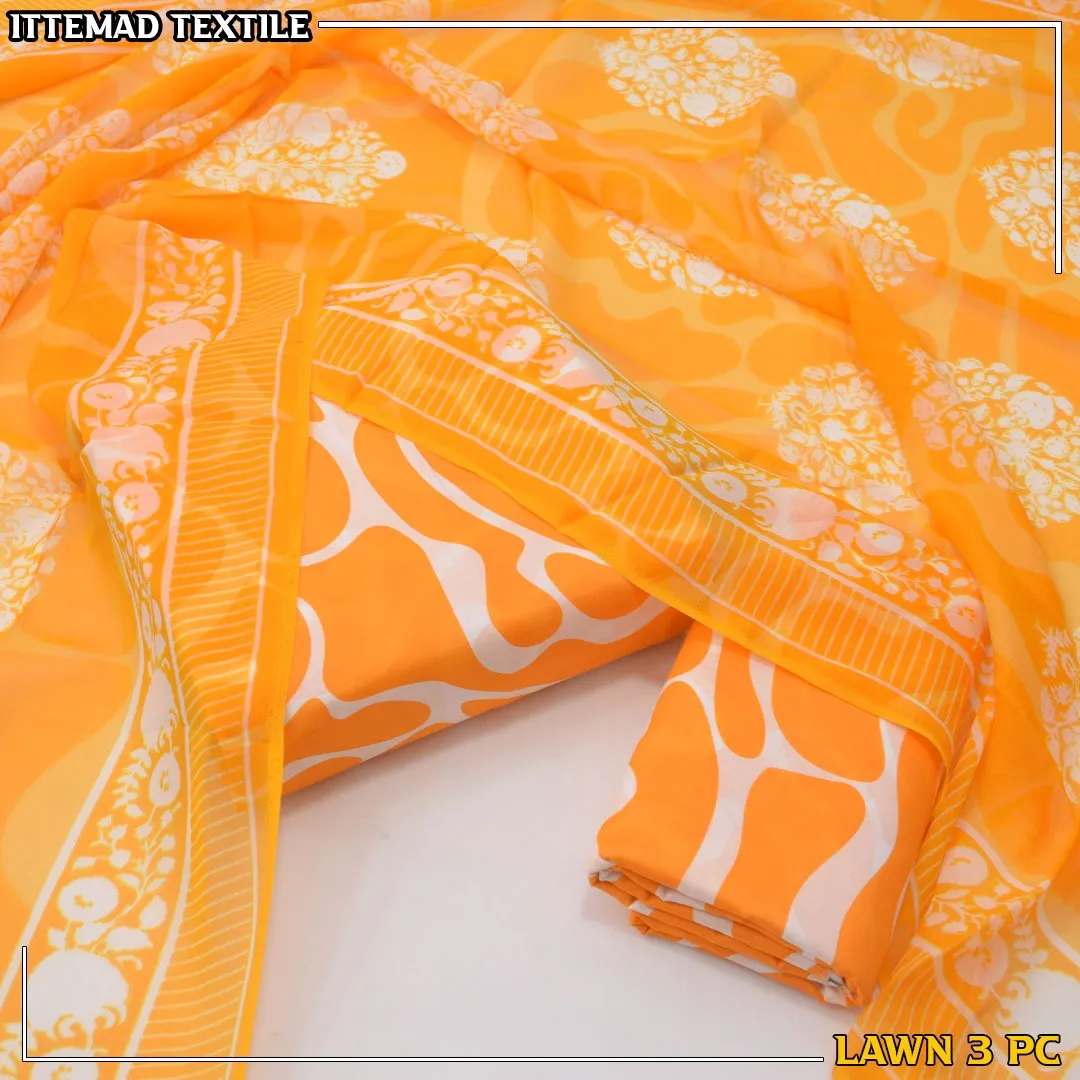 Ittimad Textile Printed Lawn 3PC Suit | Allover Printed Women Dress 2026
