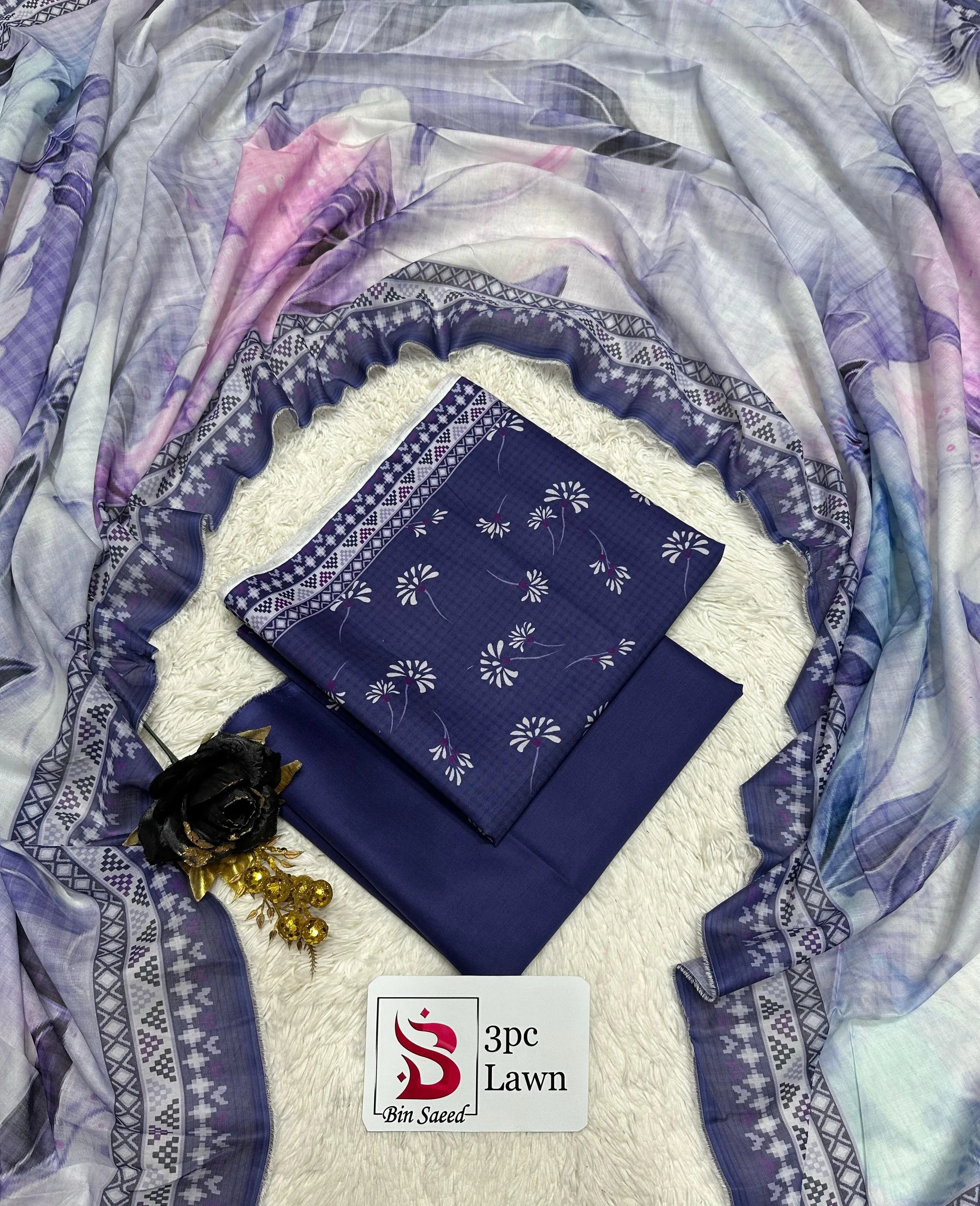 BIN SAEED Lawn 3PC Collection (28)