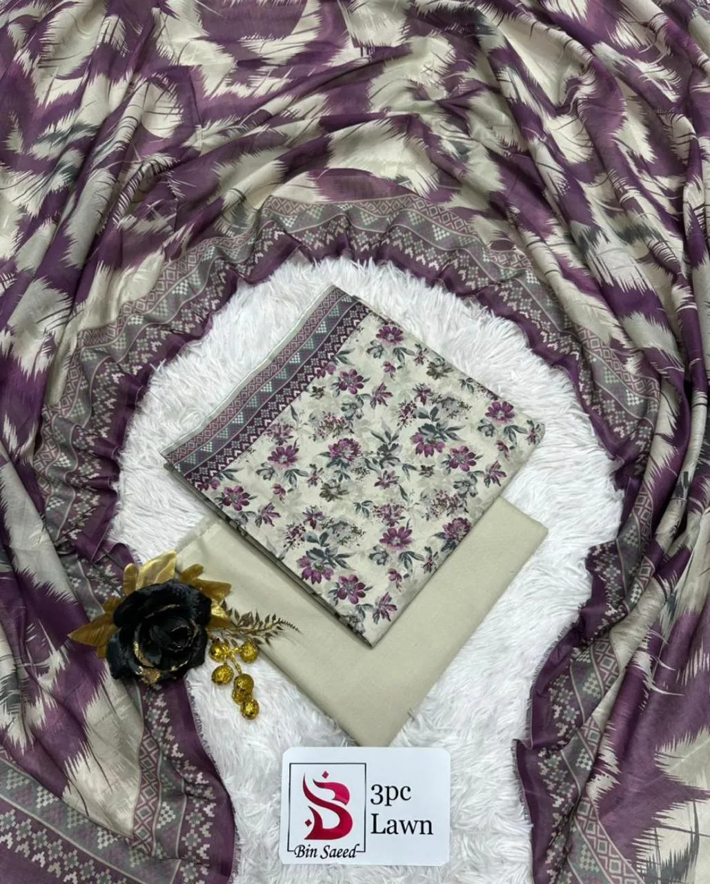 BIN SAEED Lawn 3PC Collection (16)