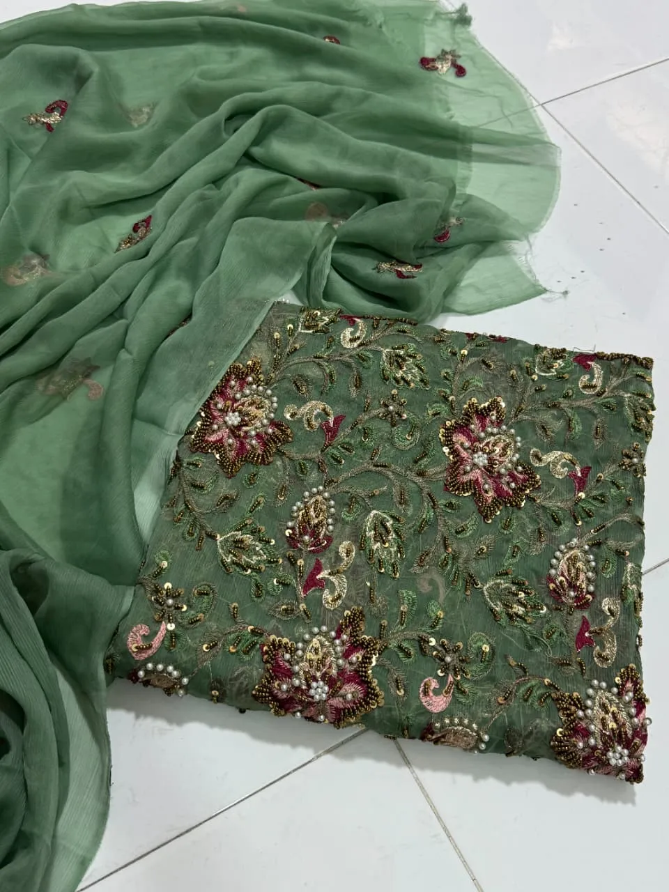 Chiffon Dana Work 2PC | Handmade Traditional Outfit for Women
