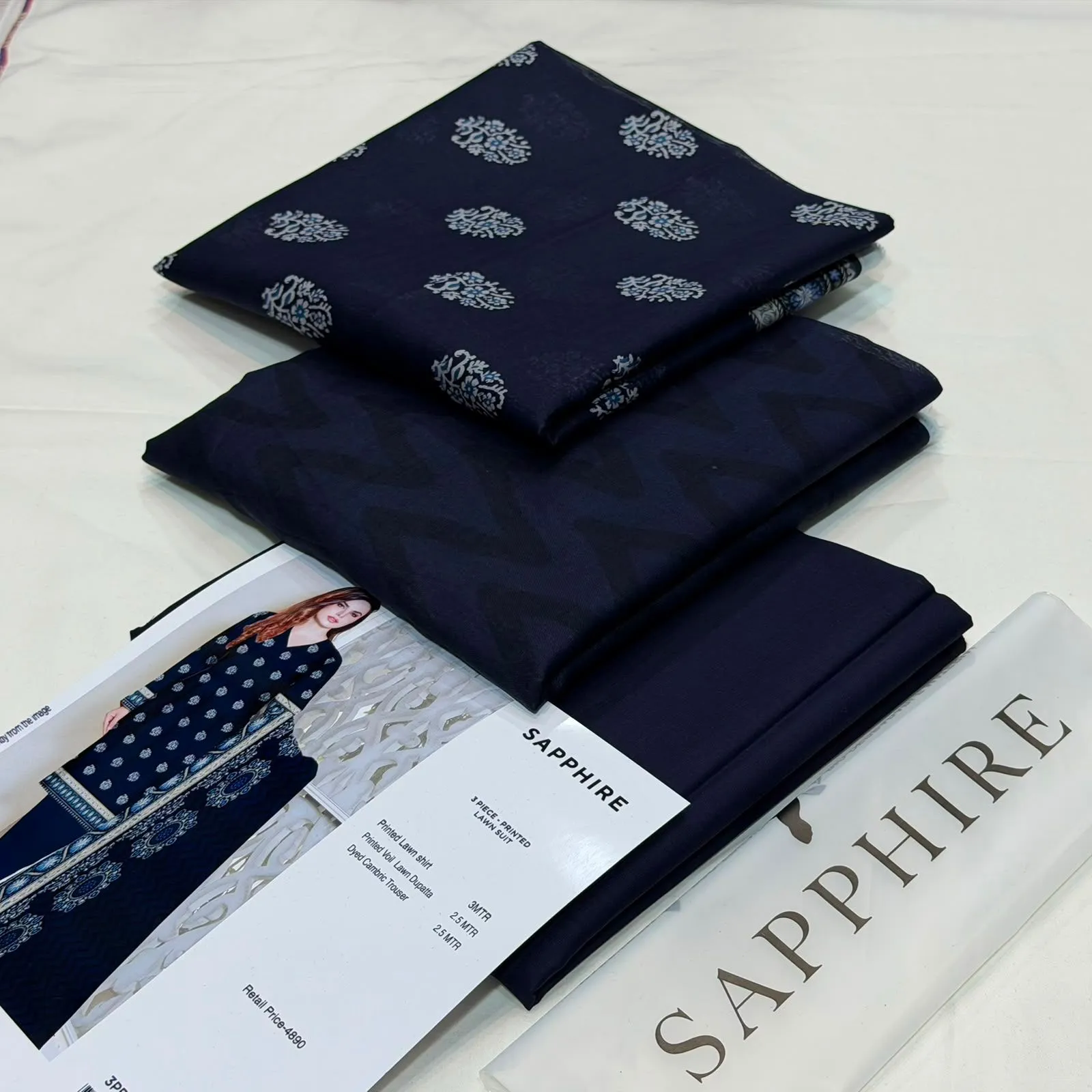 3PC SAPPHIRE Printed Lawn Suit for Women