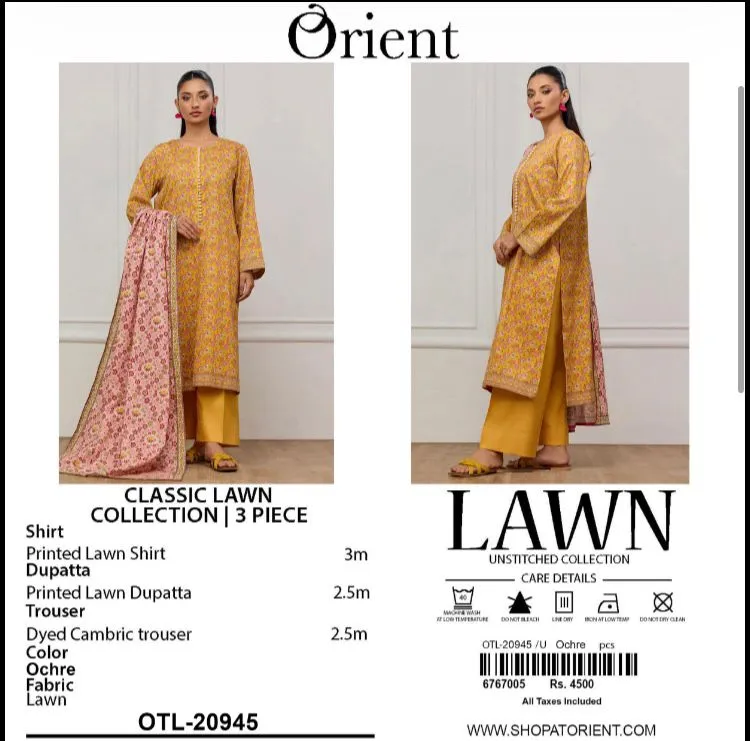 Orient Lawn 3PC Unstitched Suit 2026 (10)