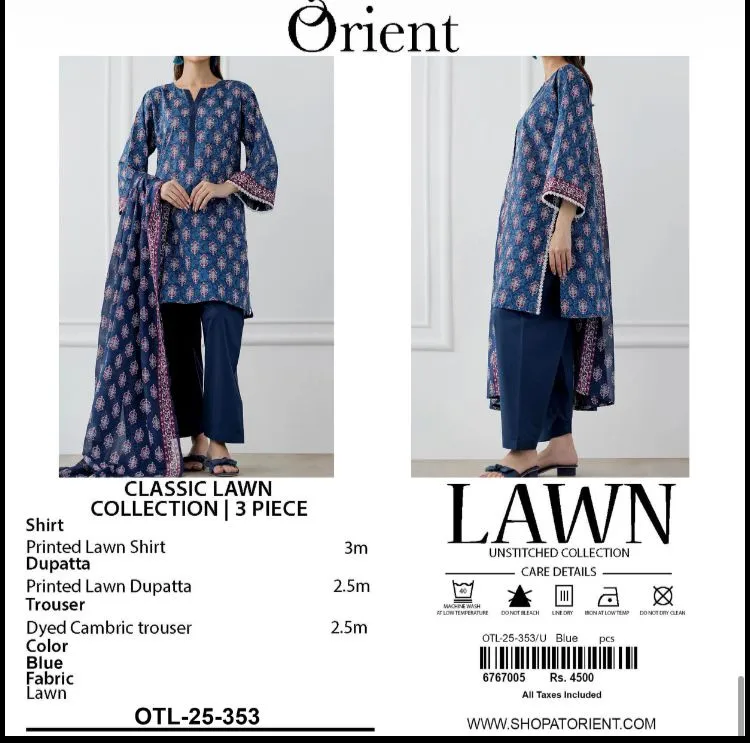 Orient Lawn 3PC Unstitched Suit 2026 (23)
