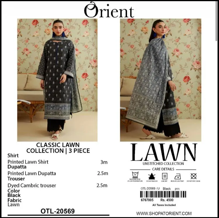 Orient Lawn 3PC Unstitched Suit 2026 (24)