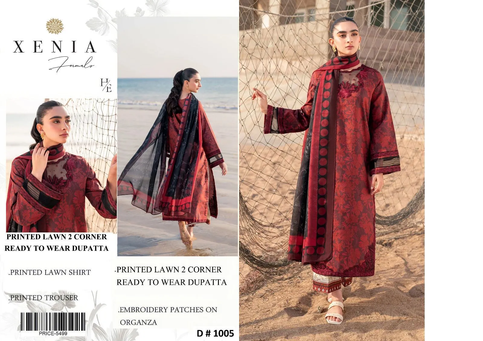 Mix Embroidered Lawn 3PC Suit 2026 | Digital Print Chiffon Dupatta Collection