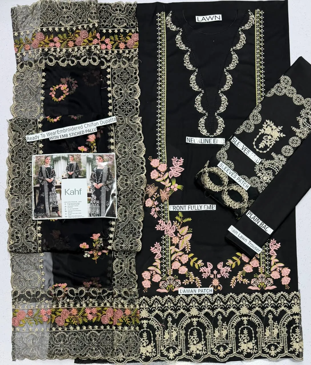 Kahf Chiffon Embroidered Suit 2026 | Premium Lawn Collection