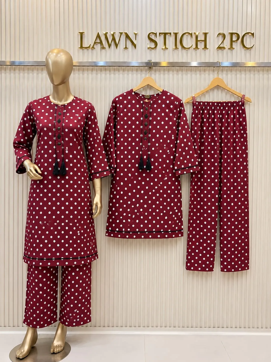 Waniya Noor Stitched Lawn 2PC 2026 | Handmade Neckline Suit
