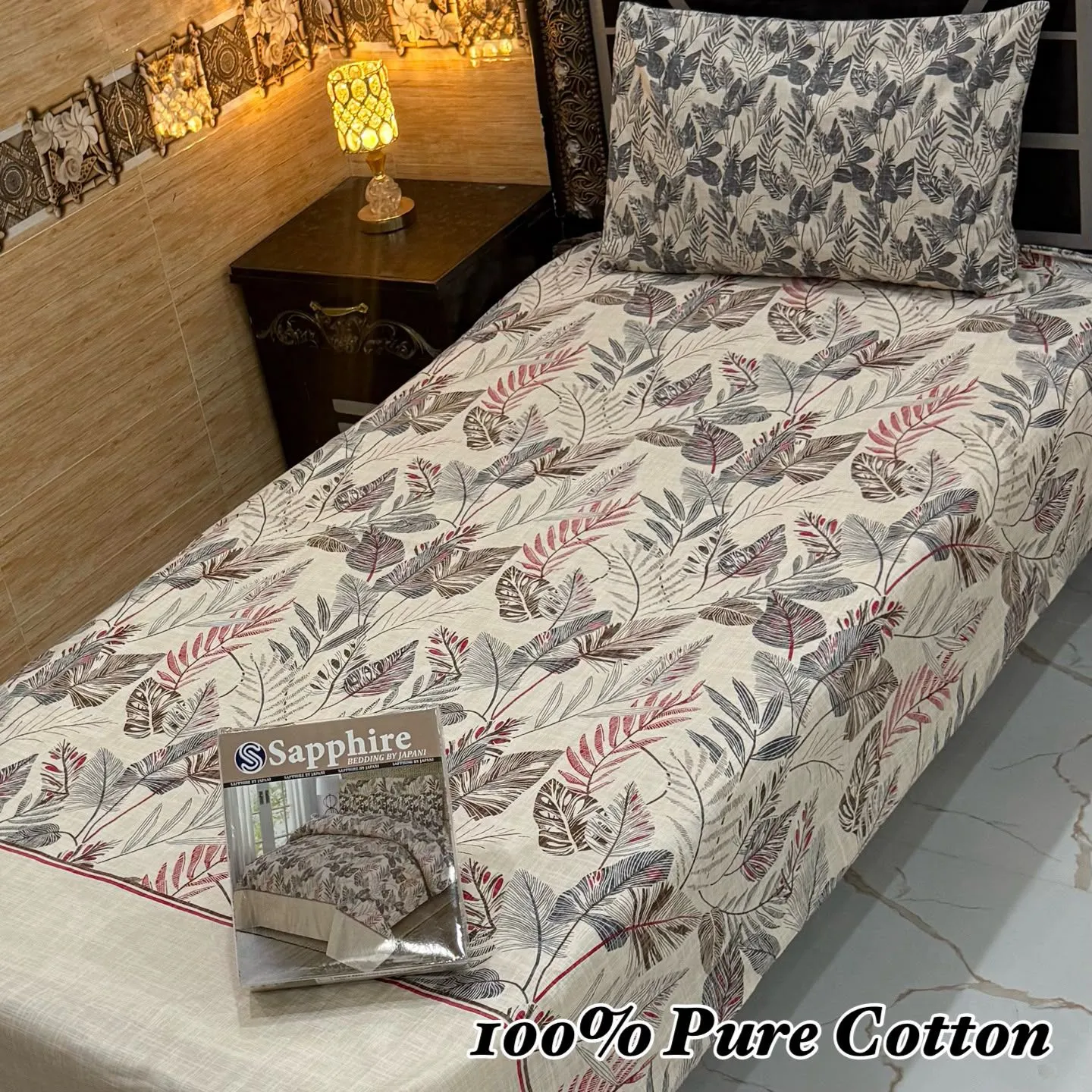 Pure Cotton Bedsheet 4PC Set | Single Size Soft Bedding Collection