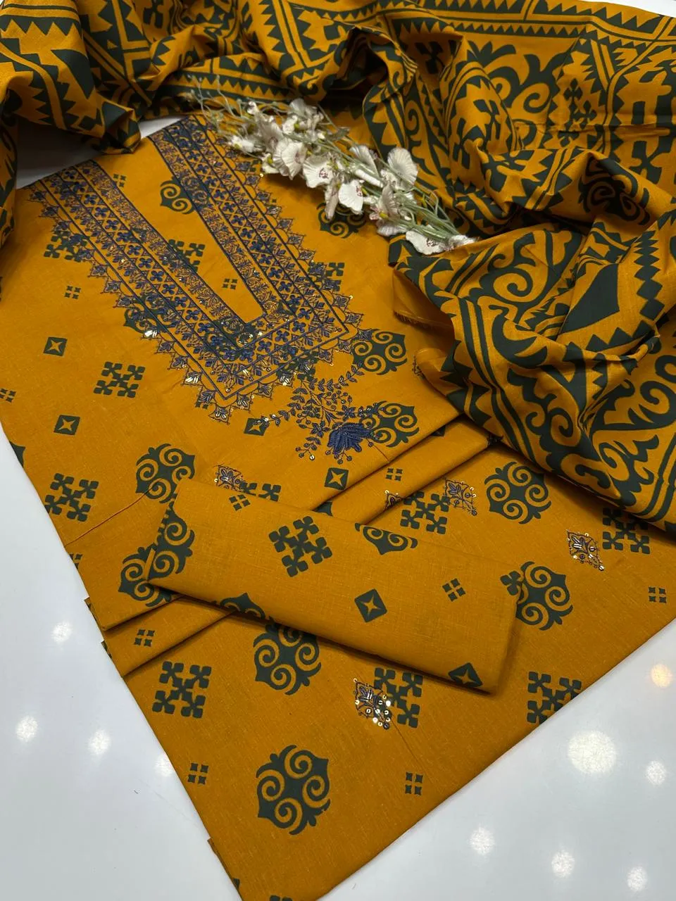 V Gala Embroidery Lawn Cotton Suit 2026 | Premium 3PC Collection