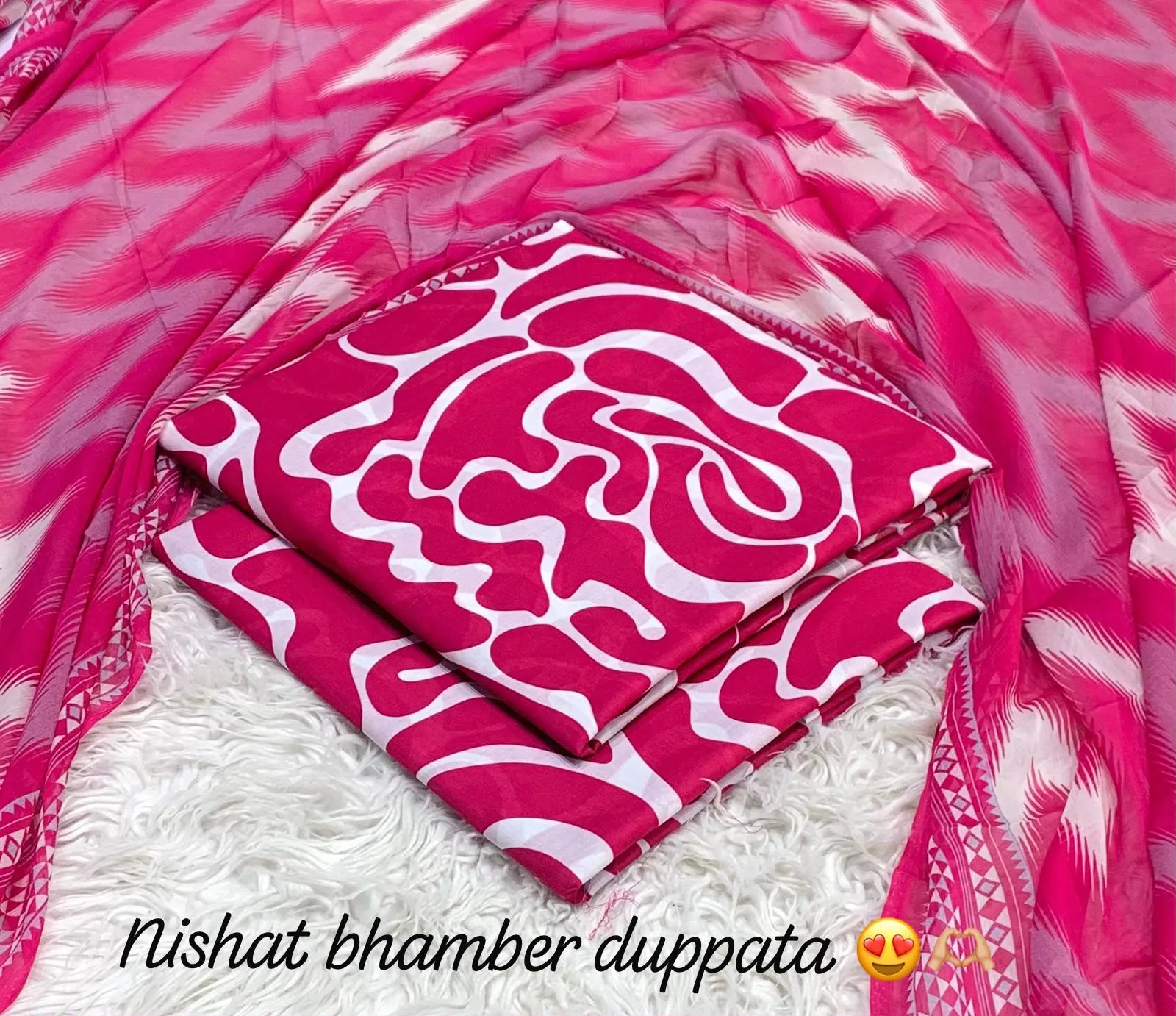 Nishat Bhamber Dupatta Suit 2026 | Premium Lawn 3PC Collection