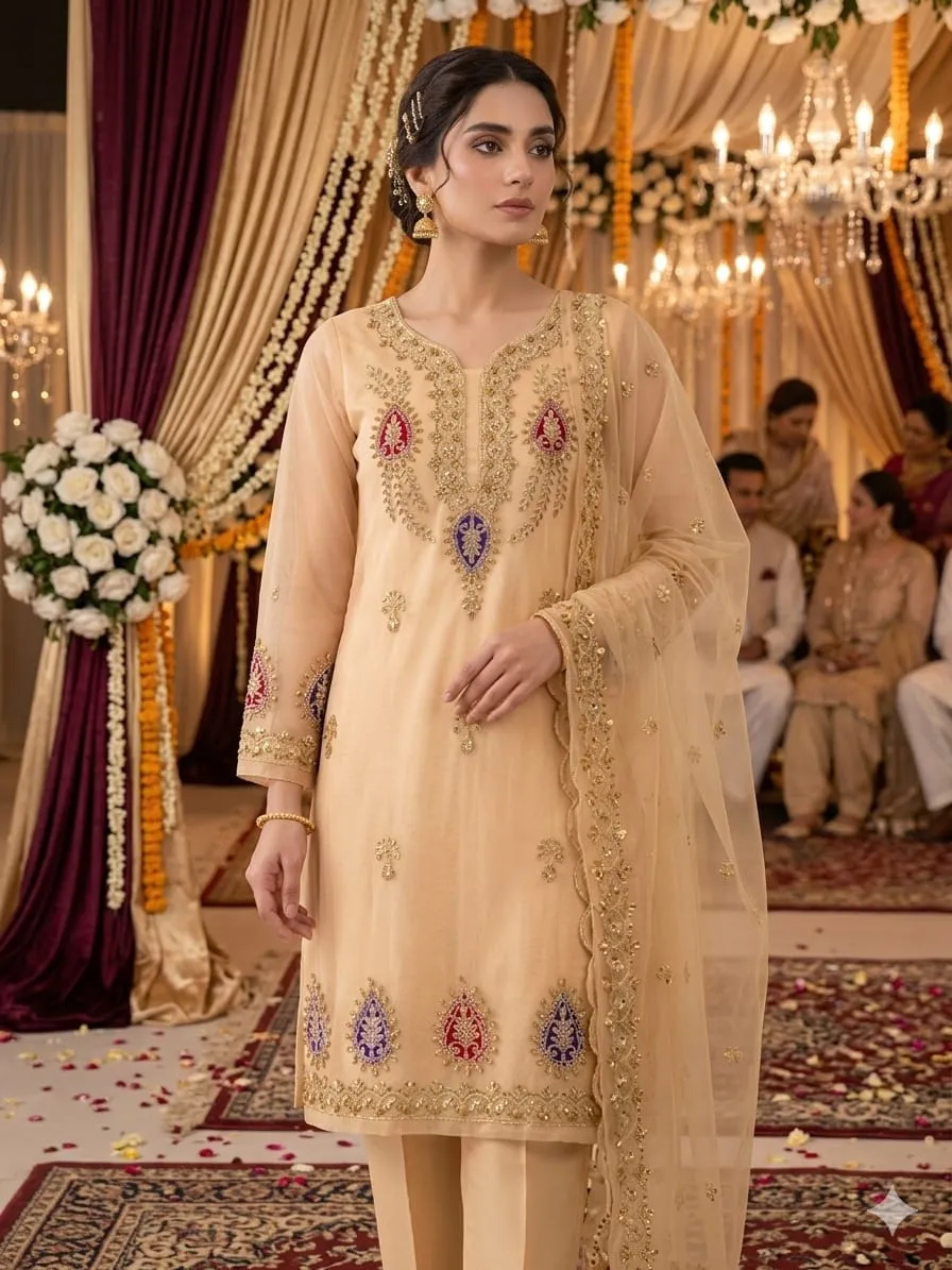 Anaya B Organza Embroidery Suit 2026 (3)