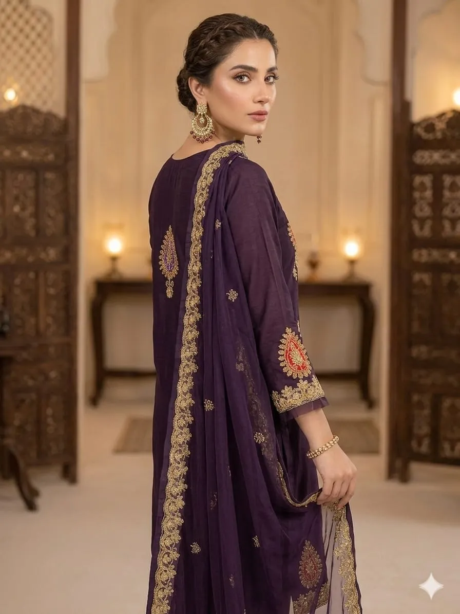 Anaya B Organza Handwork Suit 2026 (1)