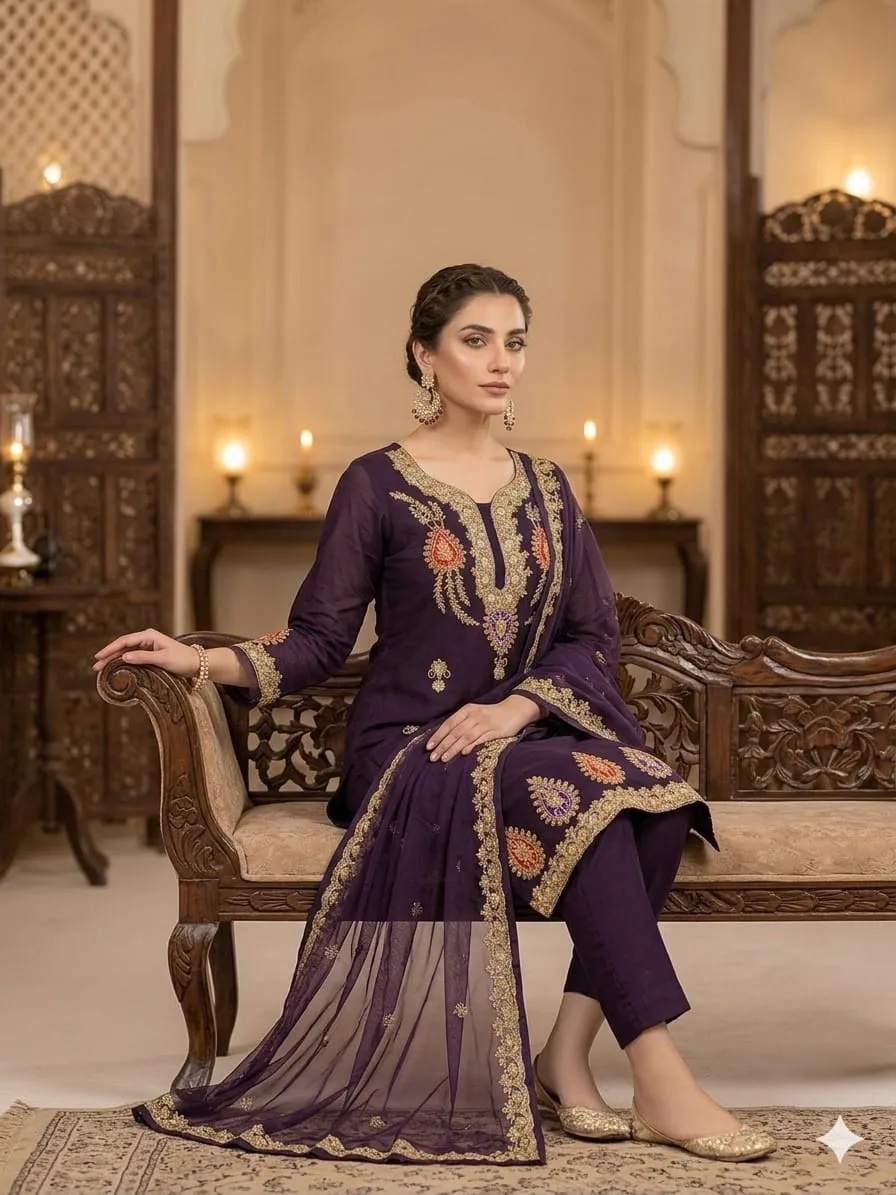 Anaya B Organza Handwork Suit 2026 (3)