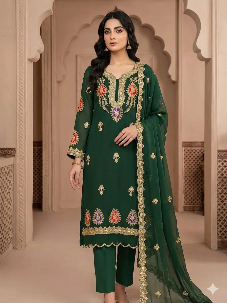 Anaya B Organza Handwork Suit 2026 (8)