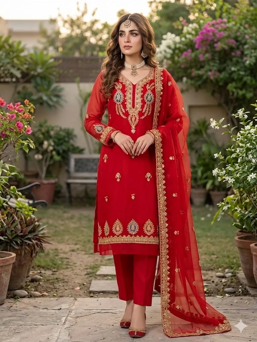 Anaya B Organza Handwork Suit 2026 (10)