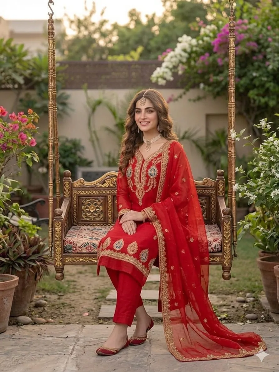 Anaya B Organza Handwork Suit 2026 (11)