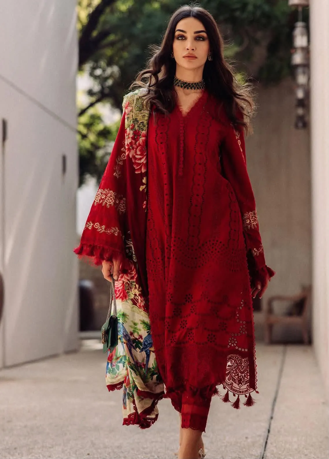 Saira Shakira Luxury Lawn Suit 2026 | Silk Dupatta Collection