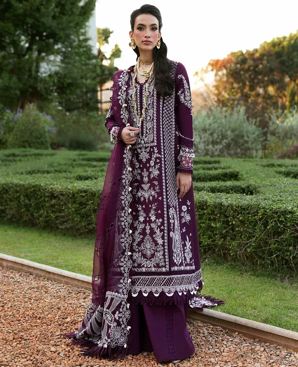 Crimson Chickenkari Cotton Suit 2026 | Heavy Embroidered Organza Dupatta
