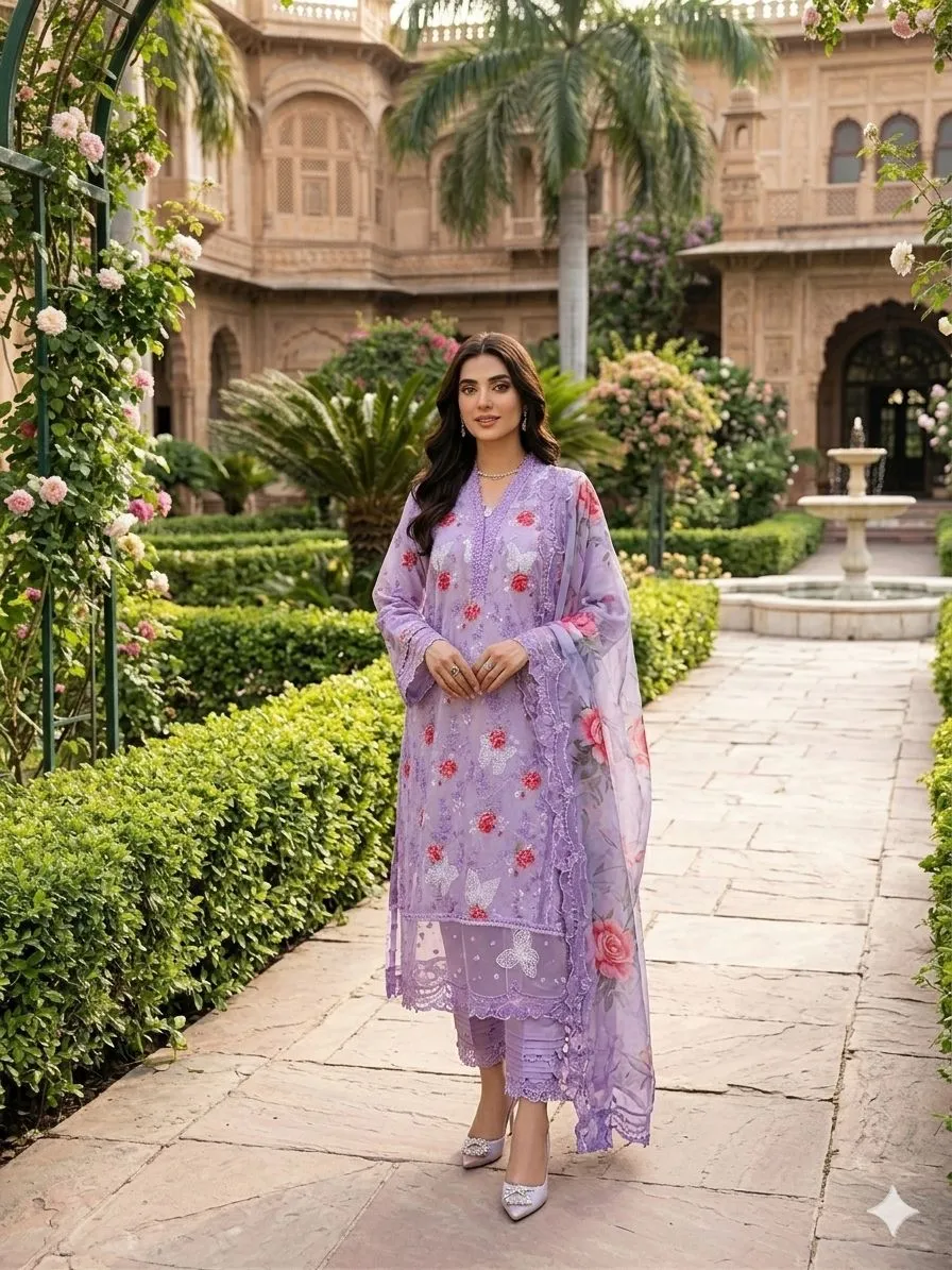 Butterfly Wedding Lawn Suit 2026 (2)