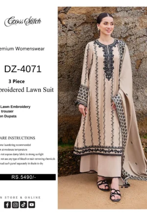 Cross Stitch 4071 Embroidered Lawn Suit 2026 (2)
