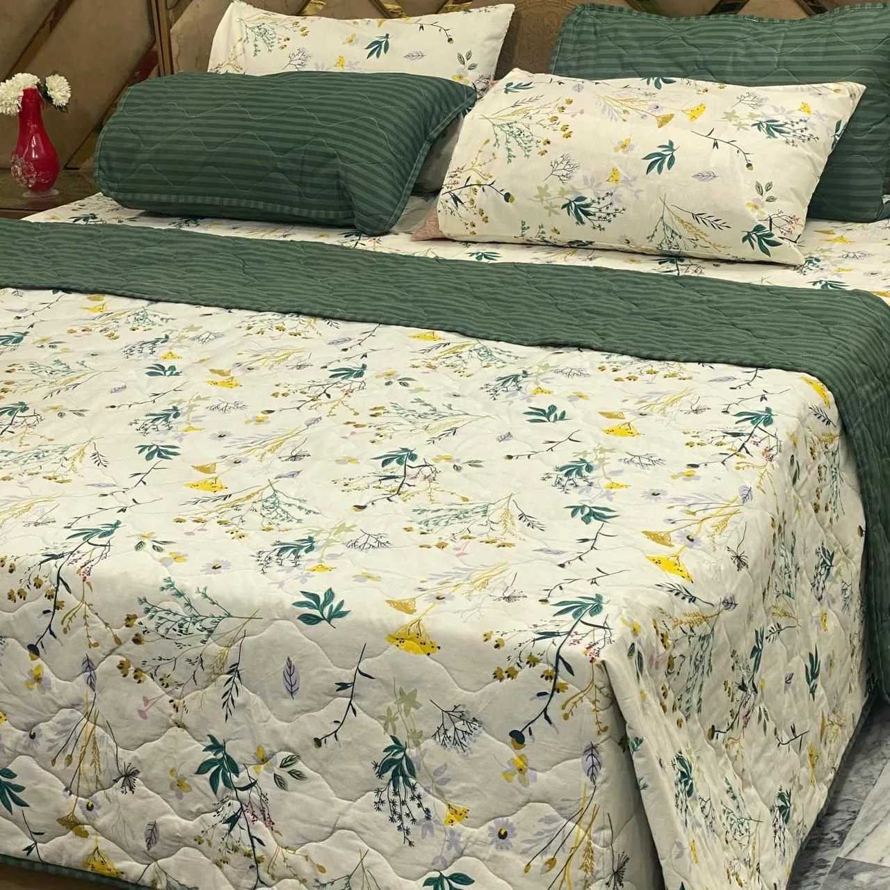 6 Piece Pure Cotton Comforter Set | King Size Bedding Collection