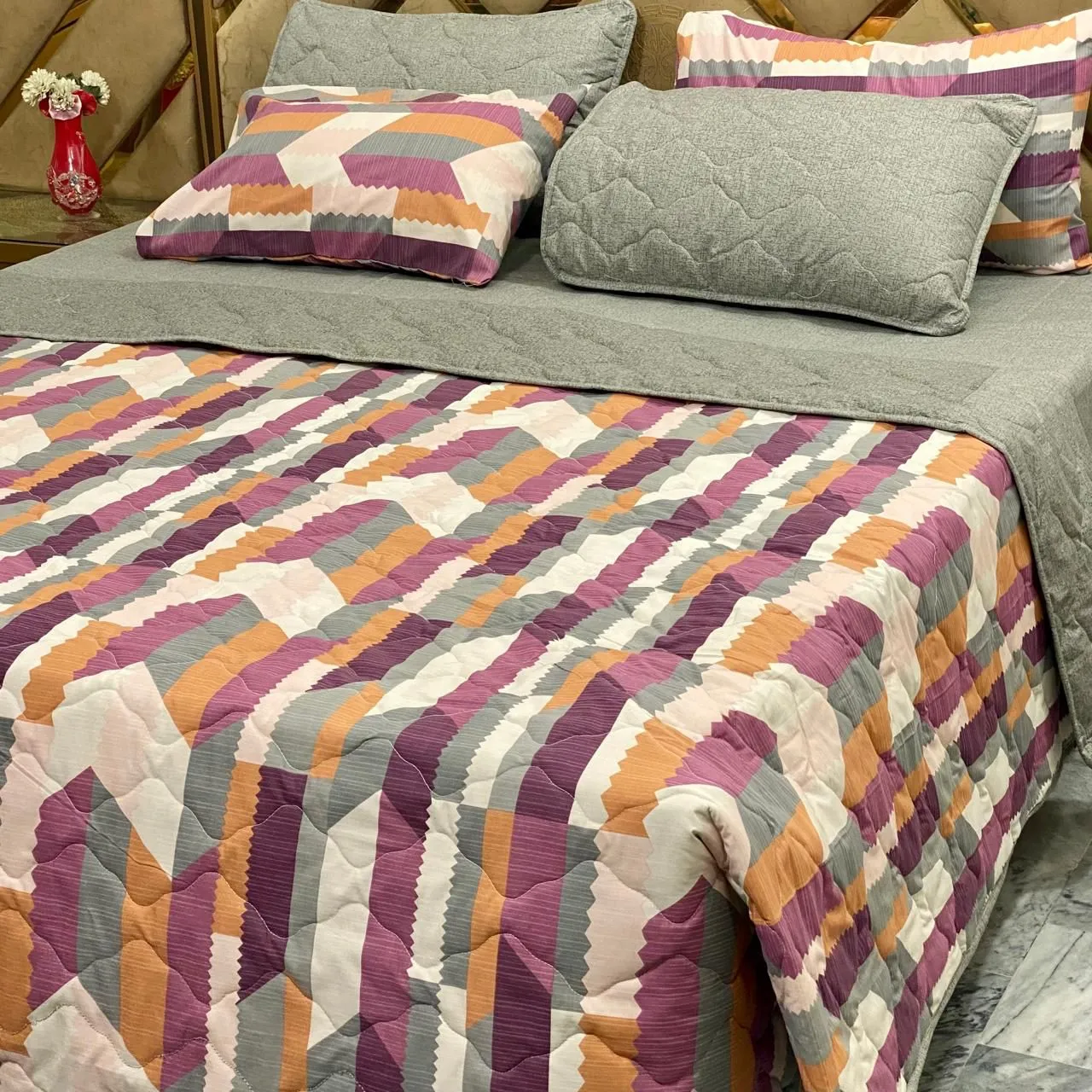6 Piece Pure Cotton Comforter Set (2)