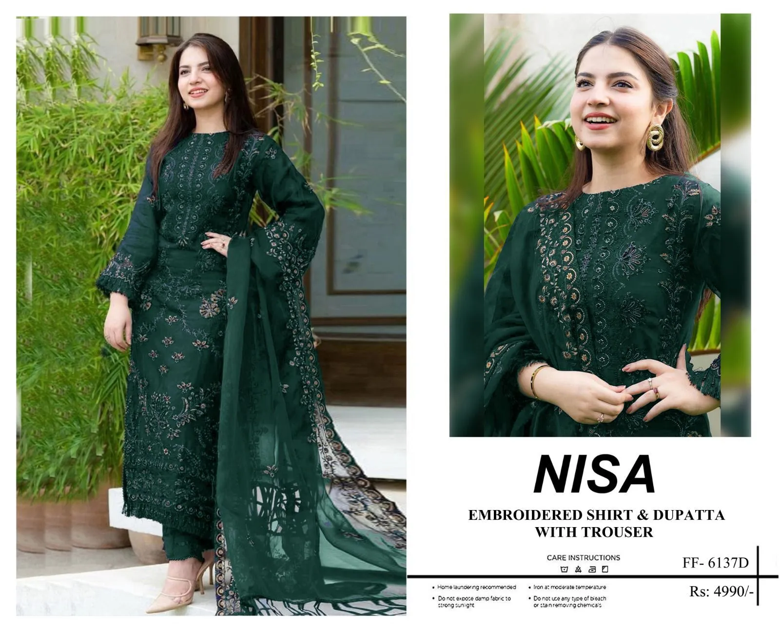 Nisa Embroidered Lawn Suit 2026 | Airjet Luxury Collection
