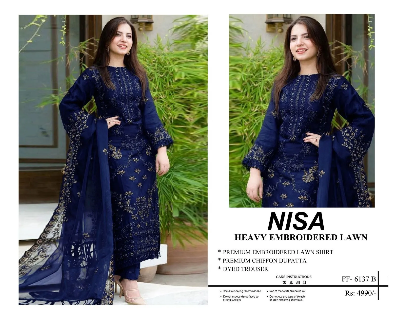 Nisa Embroidered Lawn Suit 2026 (7)