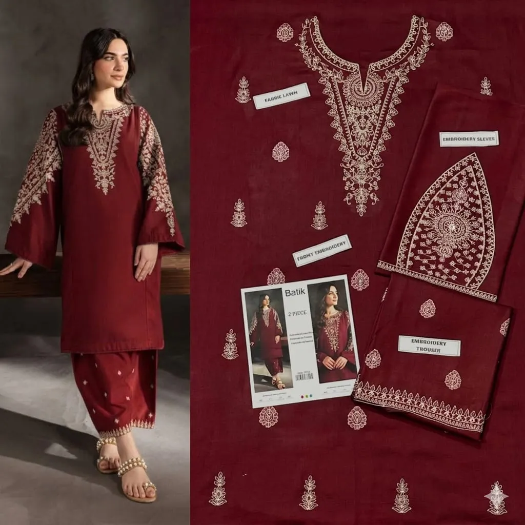 Aisling Batik Embroidered Lawn Dress | 2PC Summer Collection