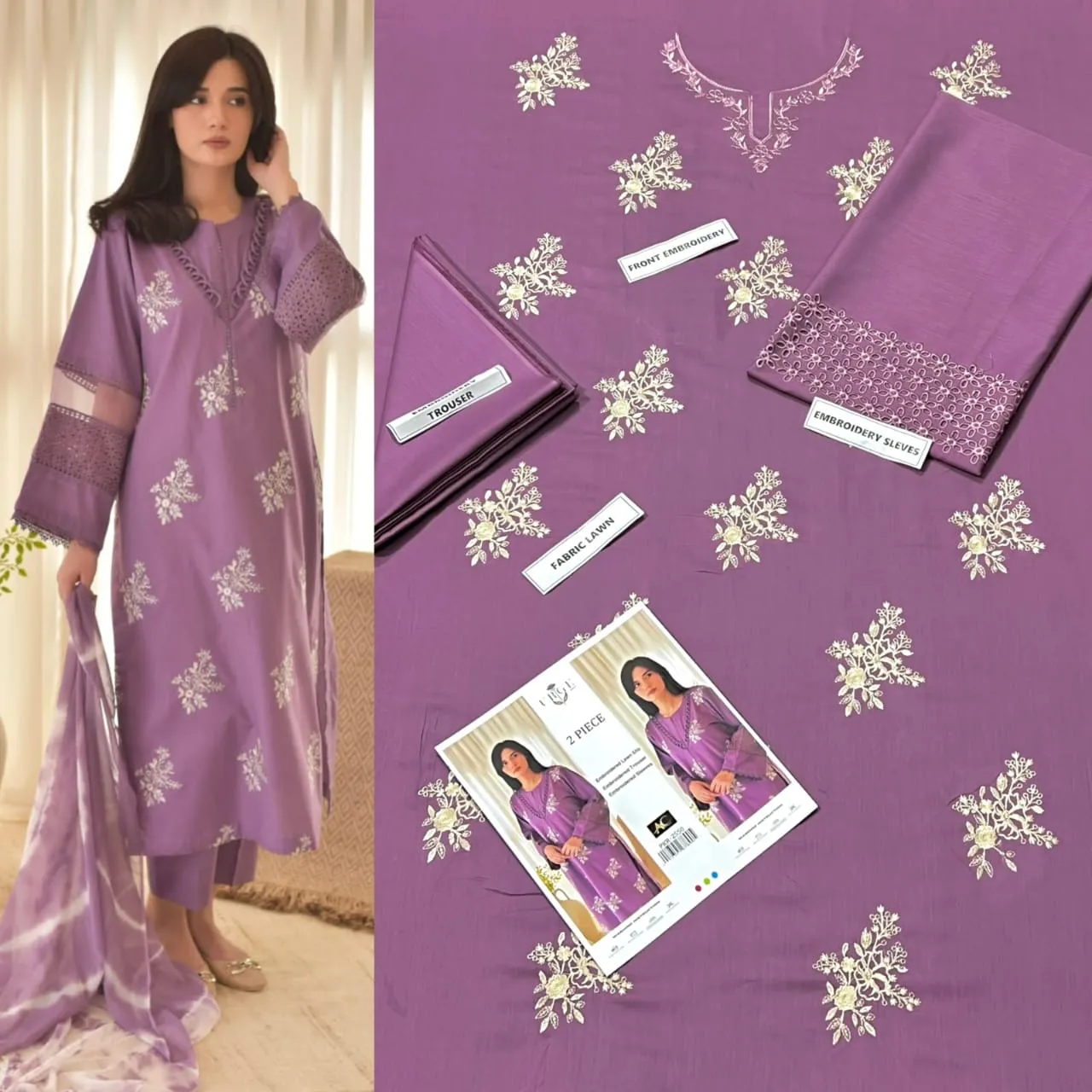 Aisling Batik Embroidered Lawn Dress (6)