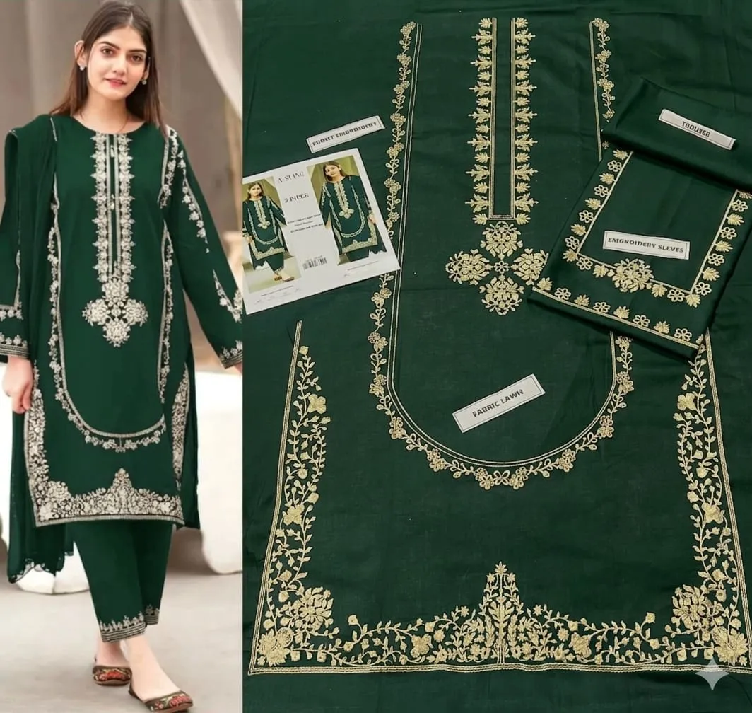 Aisling Batik Embroidered Lawn Dress (15)