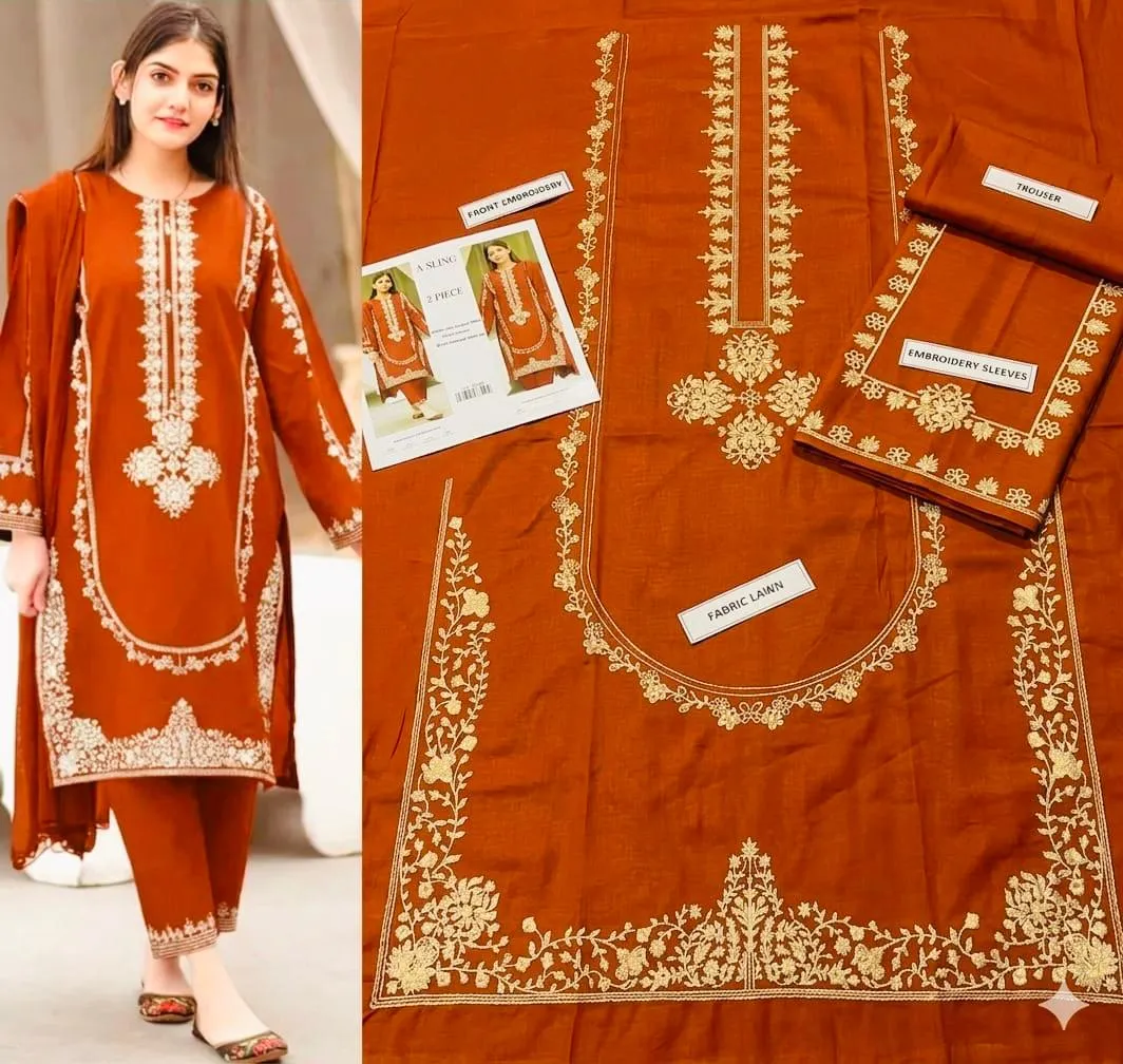 Aisling Batik Embroidered Lawn Dress (19)