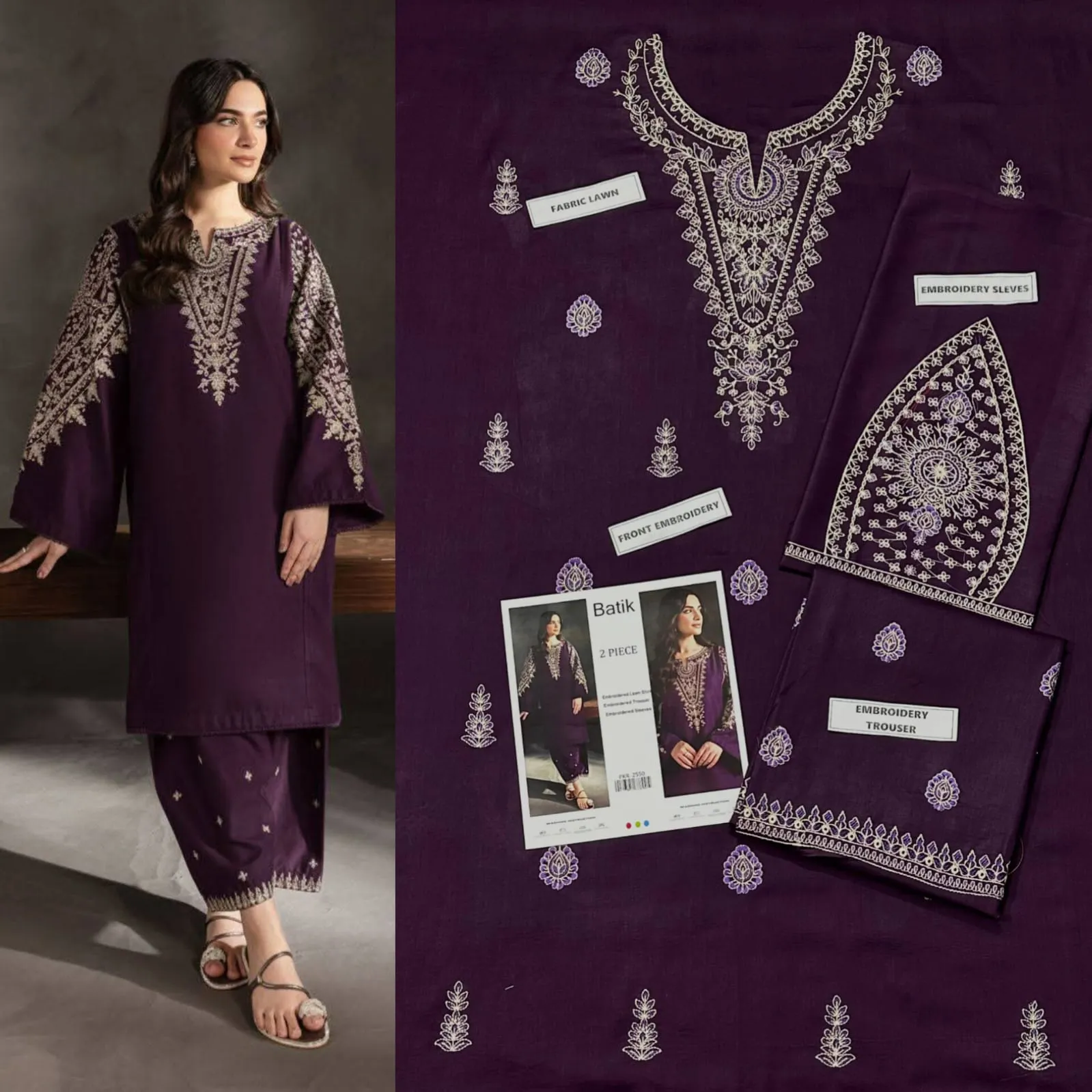 Aisling Batik Embroidered Lawn Dress (21)