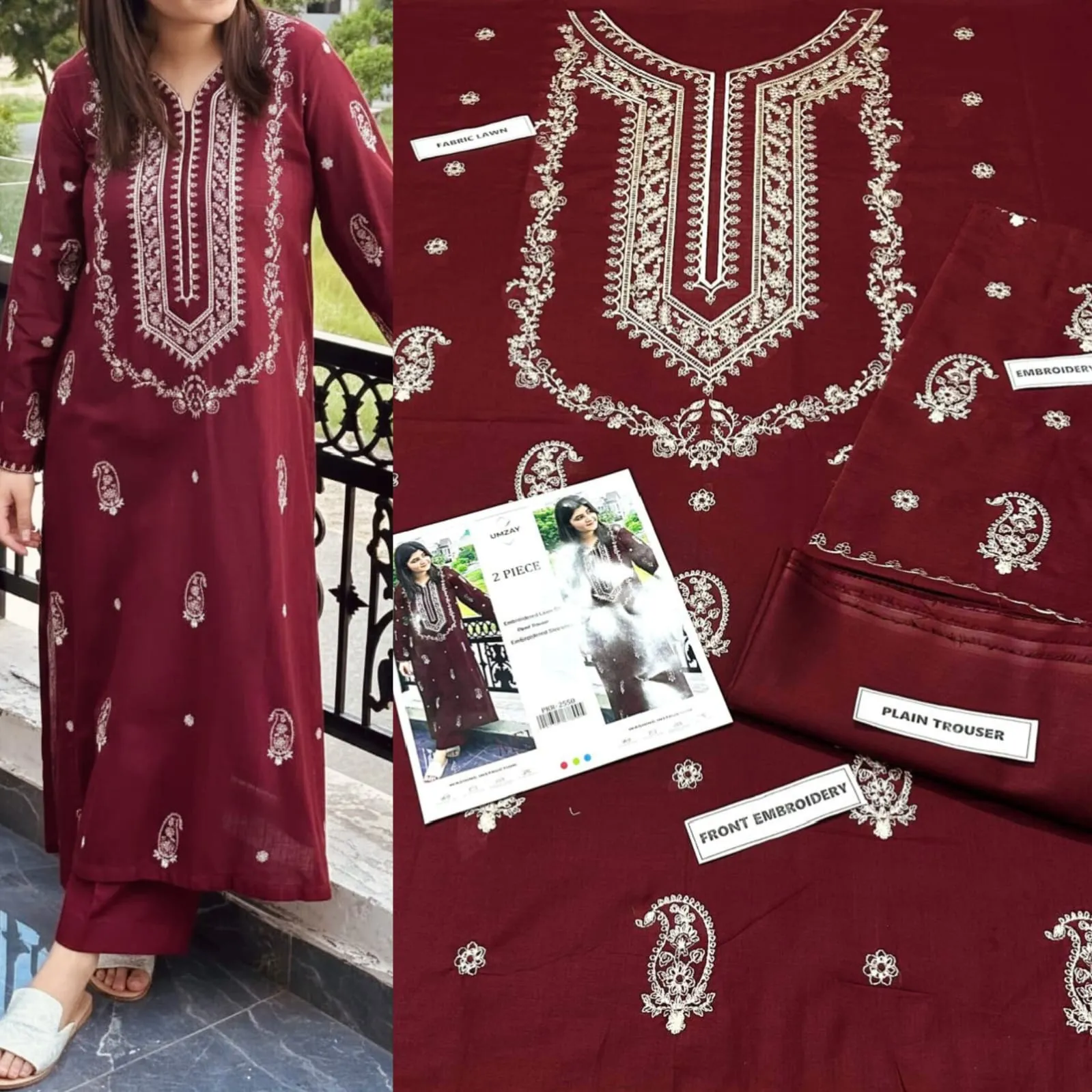 Aisling Batik Embroidered Lawn Dress (22)